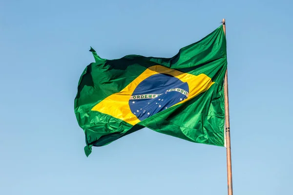 Bandera Brasil Aire Libre Rio Janeiro — Foto de Stock