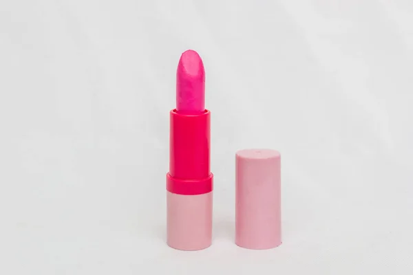 Rode Lippenstift Met Roze Kapje Een Achtergrond Rio Janeiro — Stockfoto