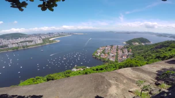 Blick Von Der Spitze Des Hügels Urca Rio Janeiro Brasilien — Stockvideo