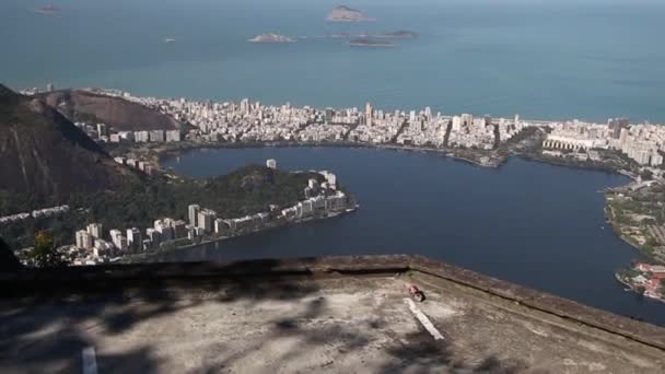 Uitzicht Vanaf Top Van Corcovado Heuvel Rio Janeiro Brazilië — Stockvideo