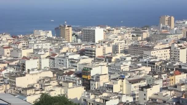 Widok Wzgórze Cantagalo Rio Janeiro Brazylia — Wideo stockowe