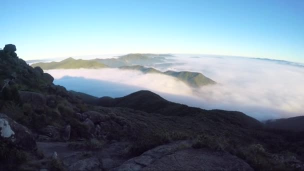 Brezilya Sao Paulo Mantiqueira Daki Marin Dağları Nın Zirvesine Giden — Stok video