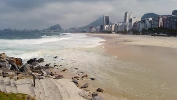 Plage Barre Vide Pendant Pandémie Coronavirus — Video