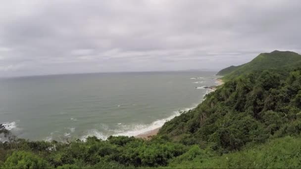 Brezilya Daki Santa Catarina Daki Kızıl Kumsal Bakış Açısı — Stok video