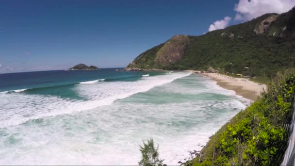 Uitzicht Het Kleine Strand Rio Janeiro Brazilië — Stockvideo