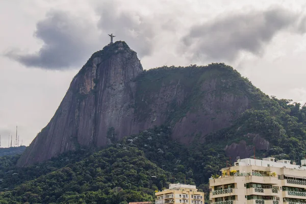 Kristusstatyn Frälsaren Rio Janeiro Brasilien Juli 2021 Staty Kristus Frälsaren — Stockfoto