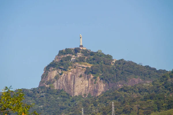 Posąg Chrystusa Odkupiciela Rio Janeiro Brazylia Lipca 2021 Posąg Chrystusa — Zdjęcie stockowe