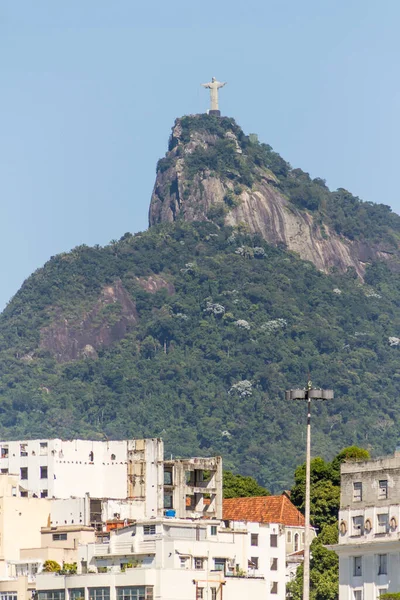 Статуя Христа Искупителя Рио Жанейро Бразилия Апреля 2021 Года Статуя — стоковое фото