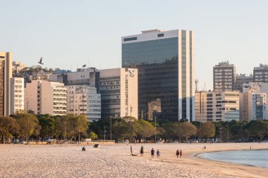 Rio de Janeiro, Brezilya 'daki Botafogo Plajı - 23 Ağustos 2021: Rio de Janeiro, Brezilya' daki Botafogo Sahili