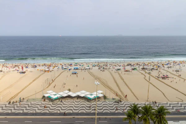 Spiaggia Leme Copacabana Rio Janeiro Brasile Settembre 2021 Spiaggia Completa — Foto Stock