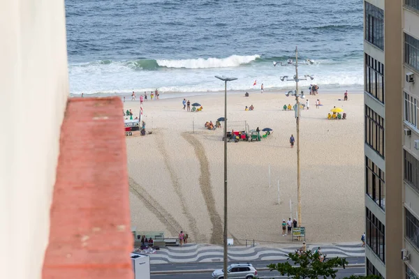 Spiaggia Copacabana Rio Janeiro Brasile Settembre 2021 Spiaggia Copacabana Vista — Foto Stock