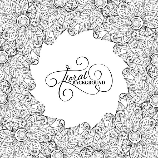 Monocrom Floral Background — Vector de stoc