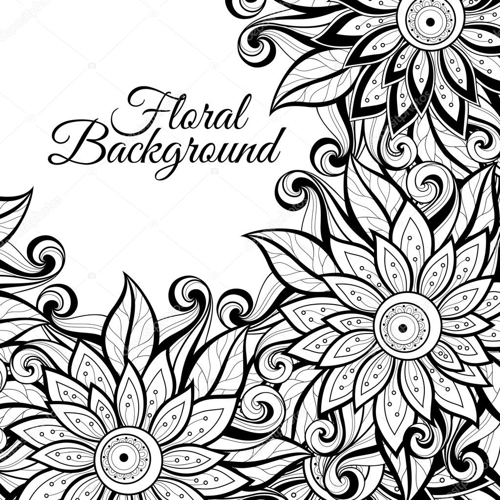 Monochrome Floral Background