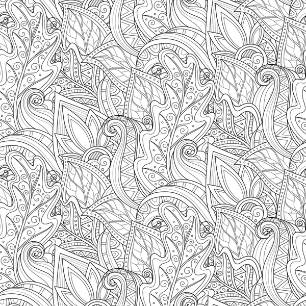 Motif floral monochrome sans couture — Image vectorielle