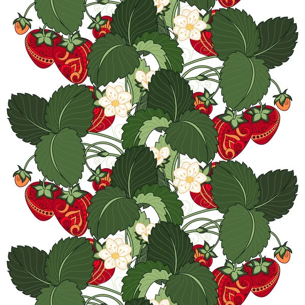 Sömlös färgade jordgubbar mönster — Stock vektor