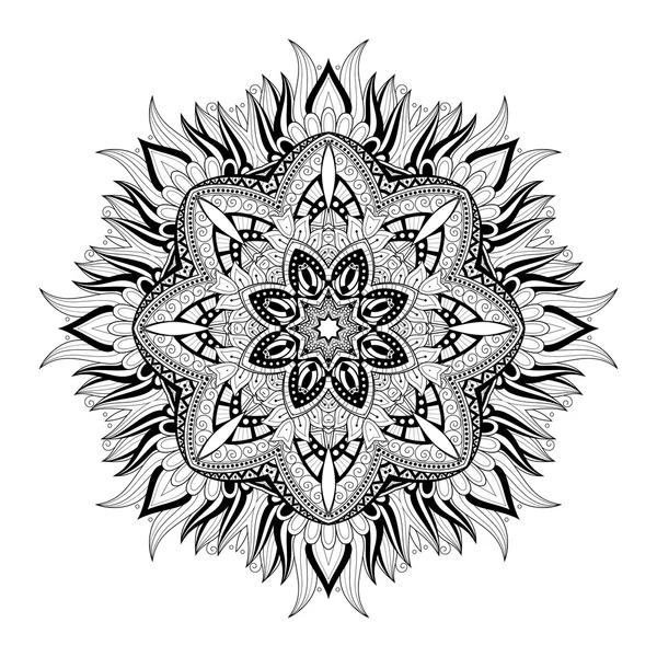 Deco Contorno monocromo Mandala — Vector de stock