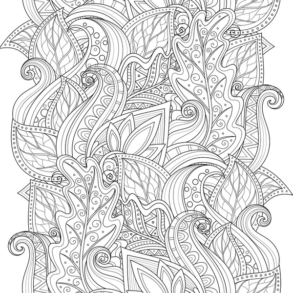 Patrón floral monocromo inconsútil — Vector de stock