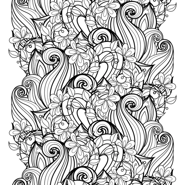 Seamless Monochrome Floral Pattern — Stock Vector