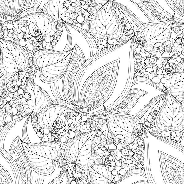 Model floral monocrom fără sudură — Vector de stoc