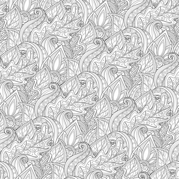 바다없는 모노크롬 꽃무늬 — 스톡 벡터