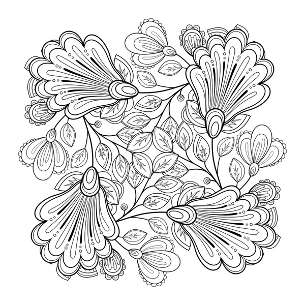 Monochrome Floral Background — Stock Vector
