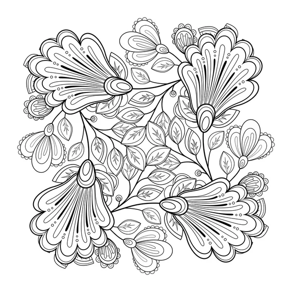 Fond floral monochrome — Image vectorielle