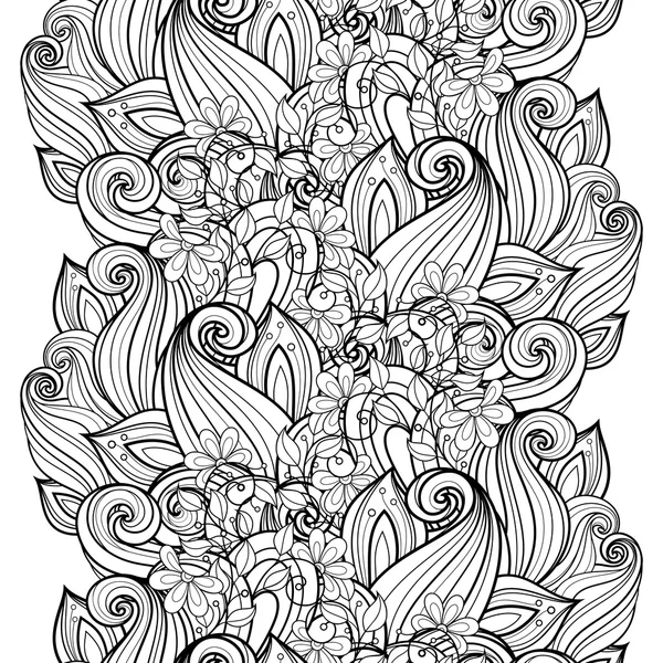 Seamless Monochrome Floral Pattern — Stock Vector