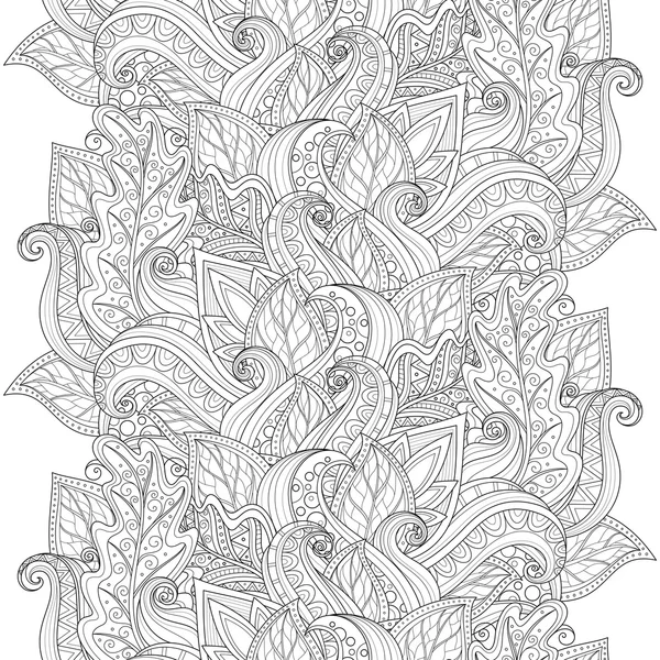 Patrón floral monocromo inconsútil — Vector de stock