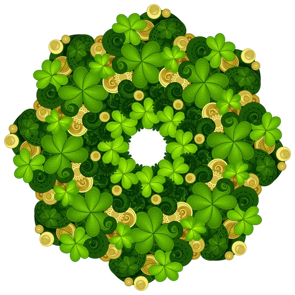 聖 Patrick 日カラフルな花輪 — ストックベクタ