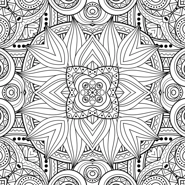 Patrón tribal blanco y negro abstracto — Vector de stock