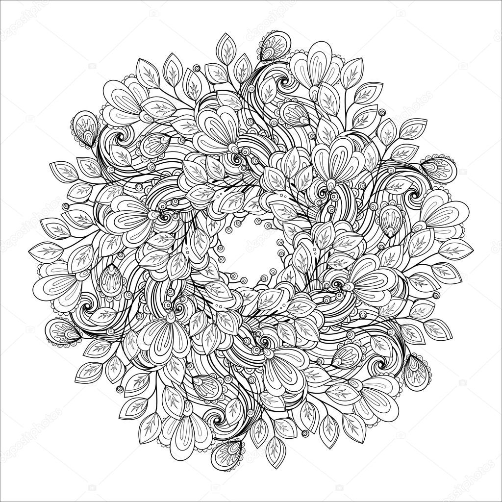 Monochrome Floral Background Vector Image By C Krivoruchko Vector Stock