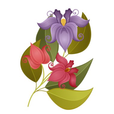 Güzel renkli soyut çiçek