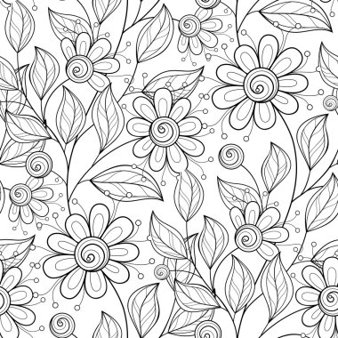 Kusursuz tek renkli çiçekli desen.