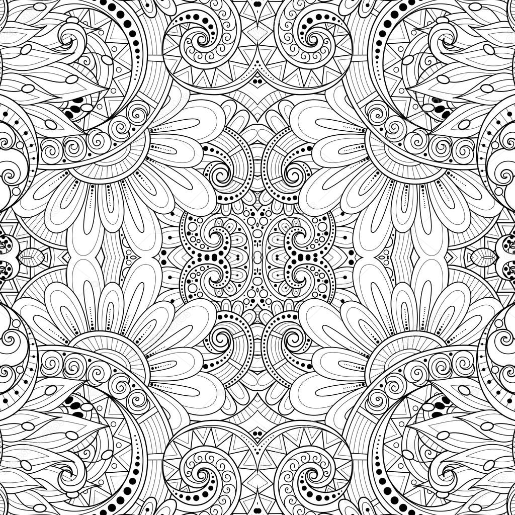 Abstract Black and White Tribal Pattern