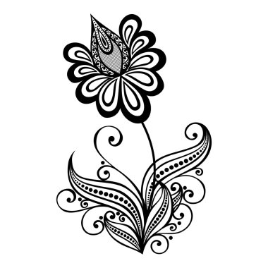 Güzel soyut siyah çiçek