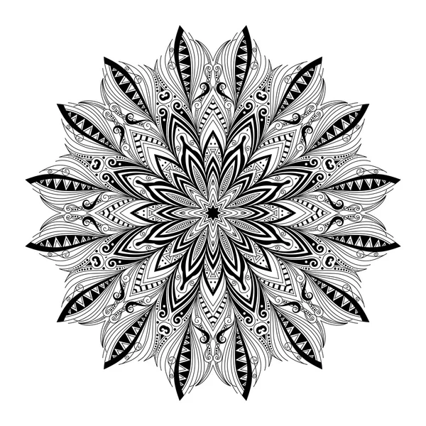 Deco Contorno monocromo Mandala — Archivo Imágenes Vectoriales