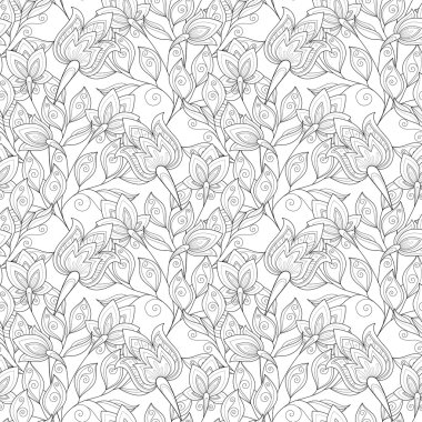 Kusursuz tek renkli çiçekli desen.