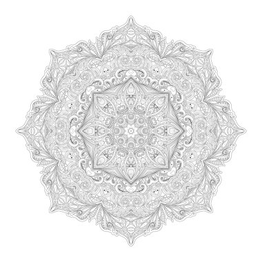 Deco tek renkli kontur Mandala