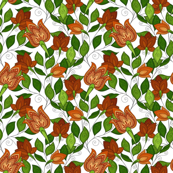 Patrón floral sin costuras — Vector de stock