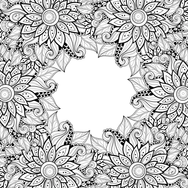 Ornement avec couronne florale — Image vectorielle