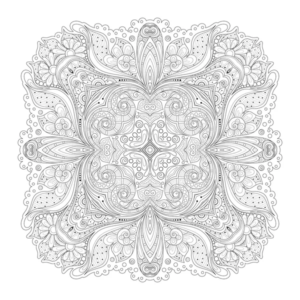 Deco Plaza del contorno monocromo — Vector de stock