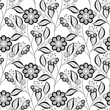 Kusursuz tek renkli çiçekli desen.