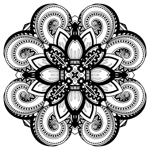 Монохромный декор мандалы — стоковый вектор