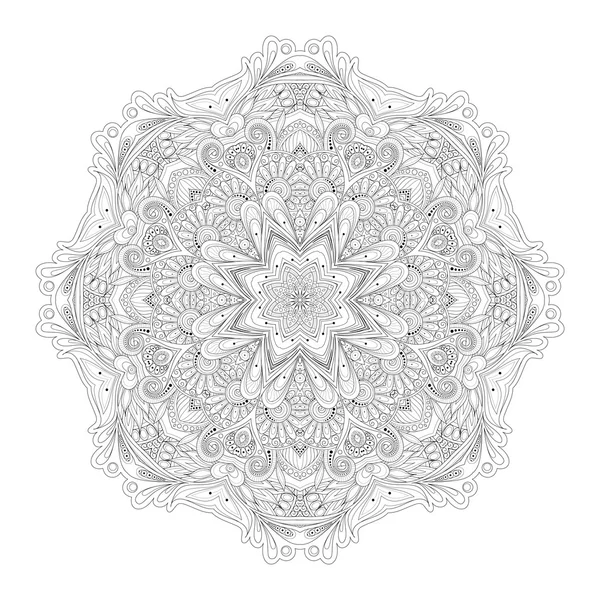 Deco Contorno monocromo Mandala — Archivo Imágenes Vectoriales