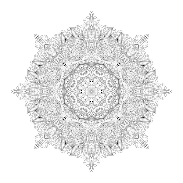 Deco Monocromático Contour Mandala — Vetor de Stock