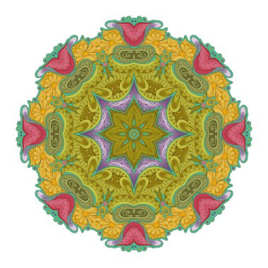 Güzel Deco renkli kontur Mandala