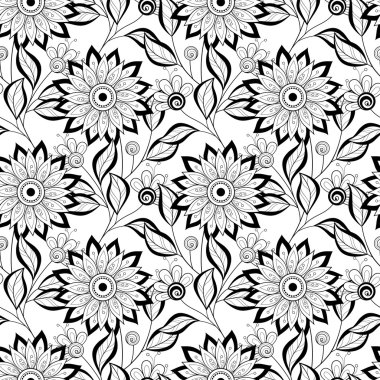 Kusursuz tek renkli çiçekli desen.