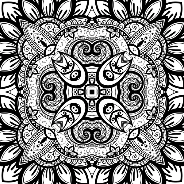 Patrón tribal blanco y negro abstracto — Vector de stock