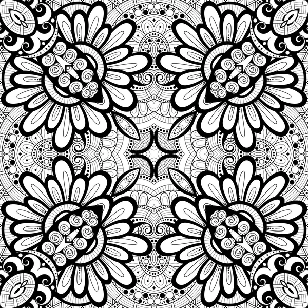 Patrón tribal blanco y negro abstracto — Vector de stock