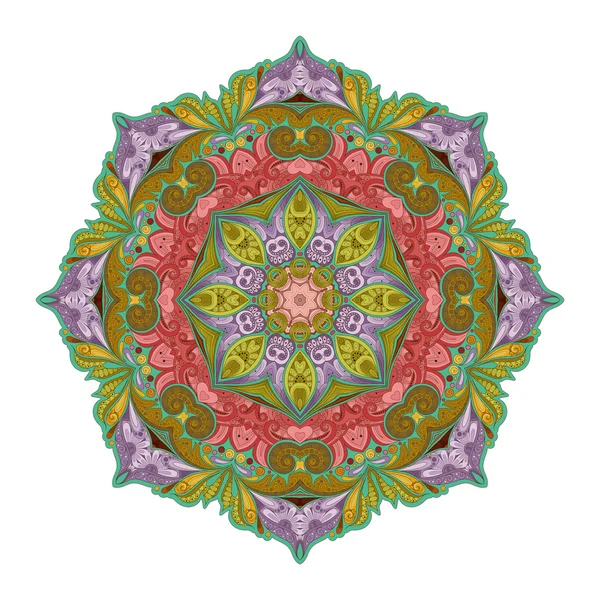 Schöne deko gefärbte Kontur Mandala — Stockvektor
